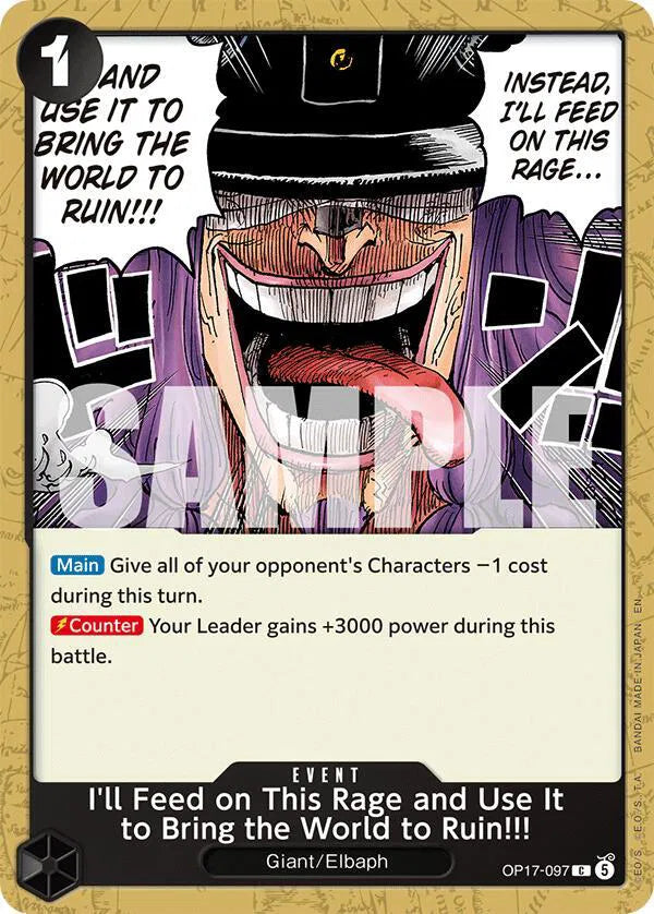 I'll Feed on This Rage and Use It to Bring the World to Ruin!!! OP17-097 (The World's Strongest Warriors)