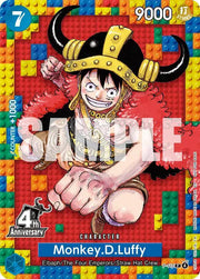 Monkey D Luffy (4th Anniversary) P-110 (One Piece Promotion Cards) (Sealed with Leader)