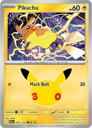 Pikachu - 030/128 - ME: 30th Celebration (30C)