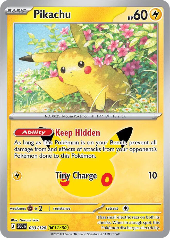 Pikachu 033/128 (30th Celebration)