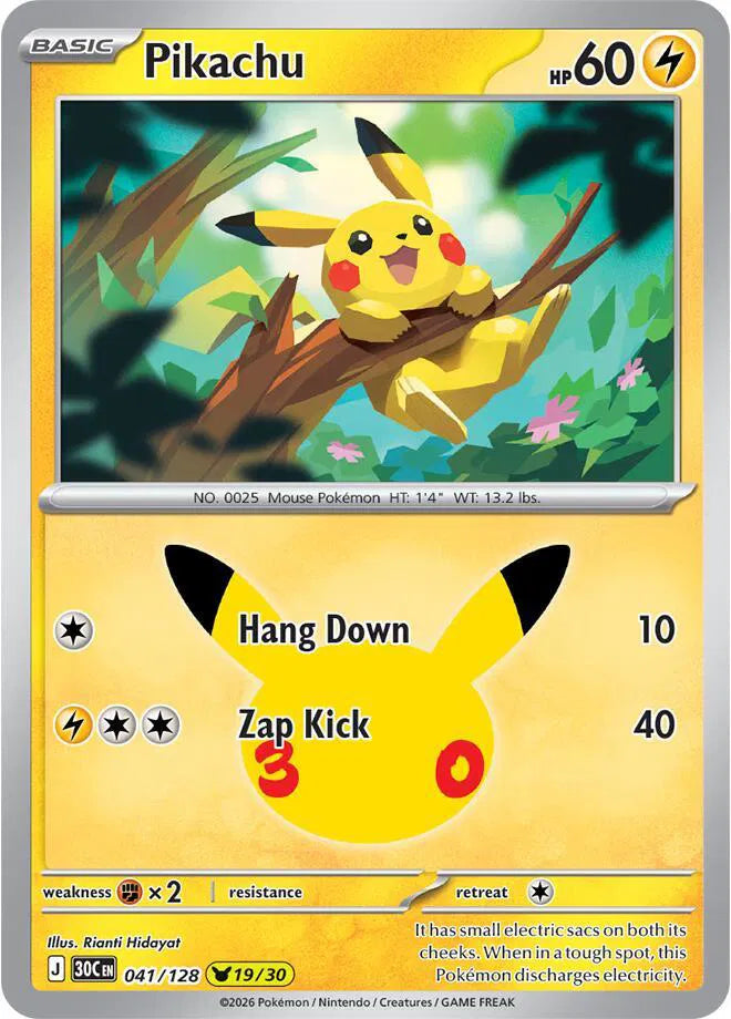 Pikachu 041/128 (30th Celebration)