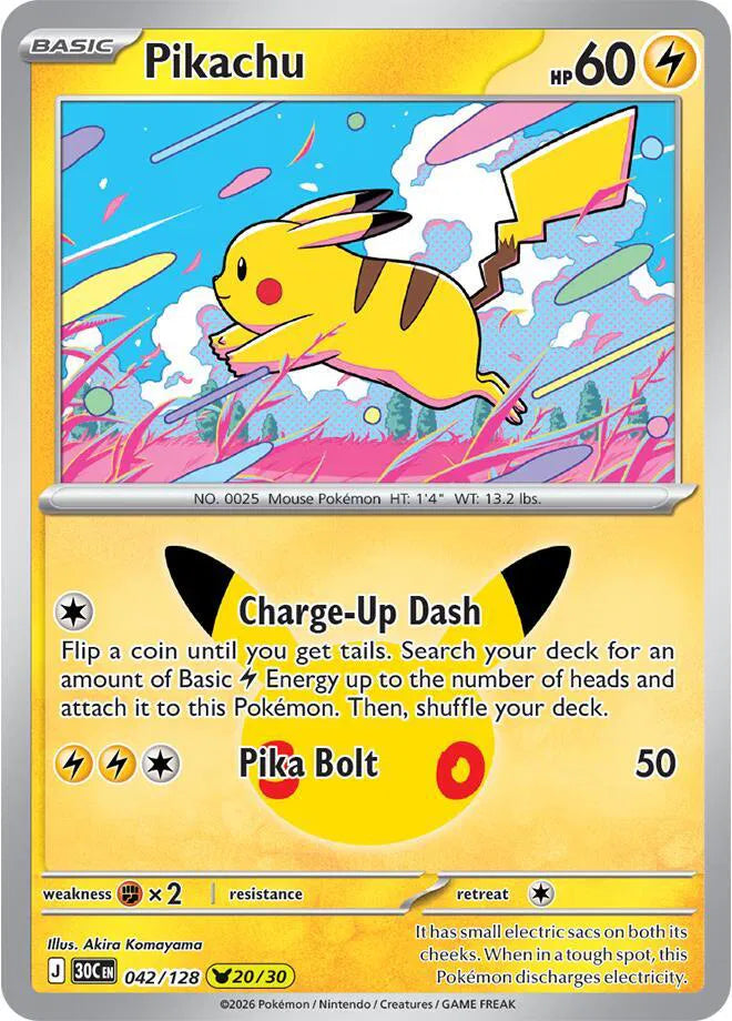 Pikachu - 042/128 - ME: 30th Celebration (30C)