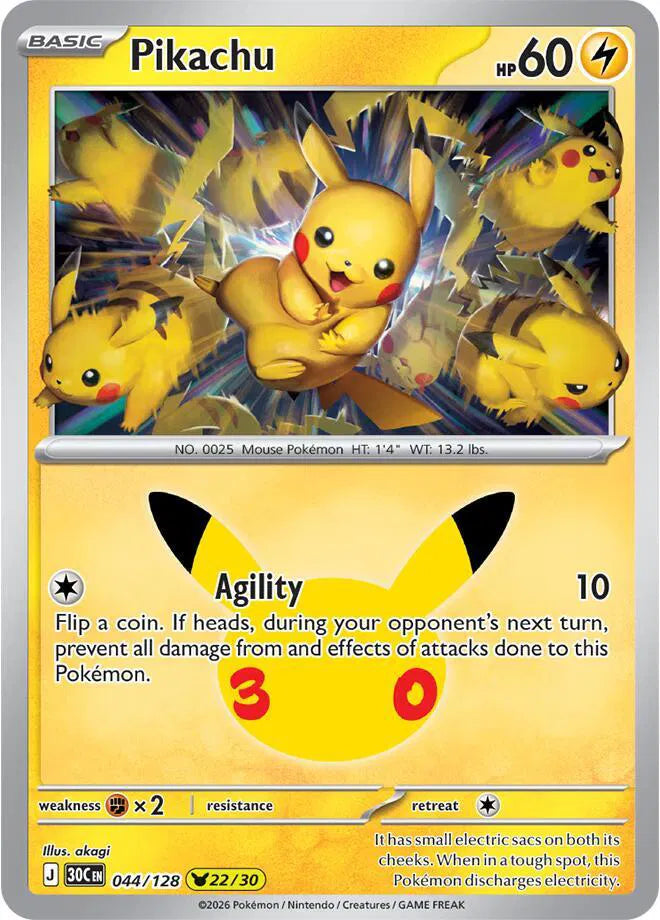 Pikachu 044/128 (30th Celebration)