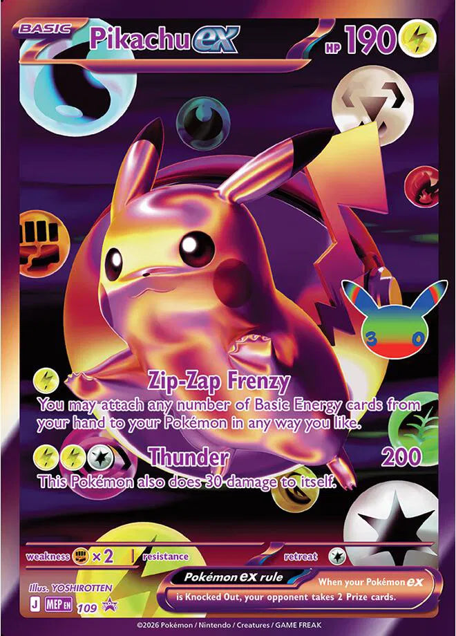 Pikachu ex - 109 (30th Celebration) (Mega Evolution Promos)