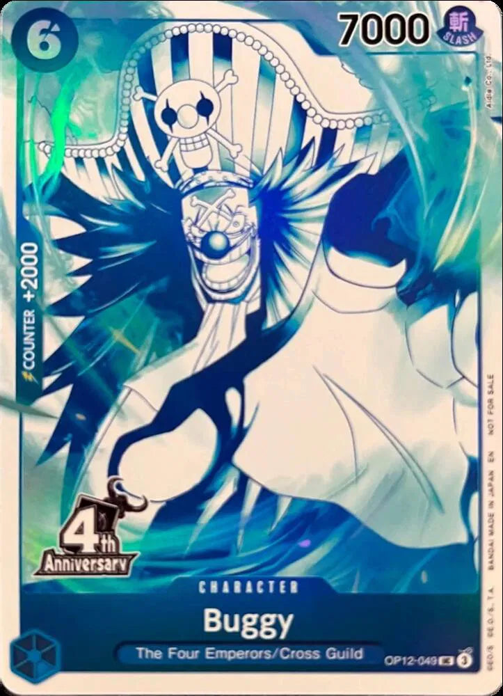 Buggy (4th Anniversary Treasure Campaign Pack) OP12-049 (One Piece Promotion Cards)