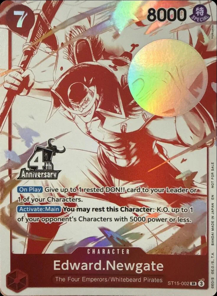 Edward.Newgate (4th Anniversary Treasure Campaign Pack) ST15-002 (One Piece Promotion Cards)