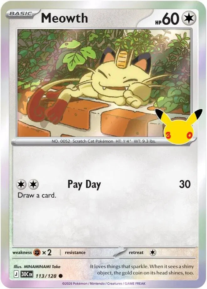 Meowth 113/128 (30th Celebration)