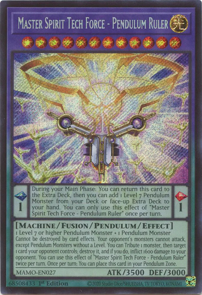 Master Spirit Tech Force - Pendulum Ruler  (Secret Rare) MAMO-EN027 (Magnificent Monsters)