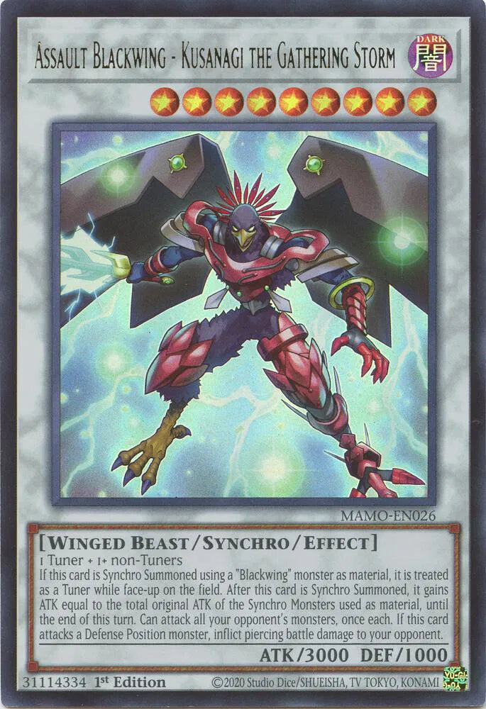 Assault Blackwing - Kusanagi the Gathering Storm MAMO-EN026 (Magnificent Monsters)