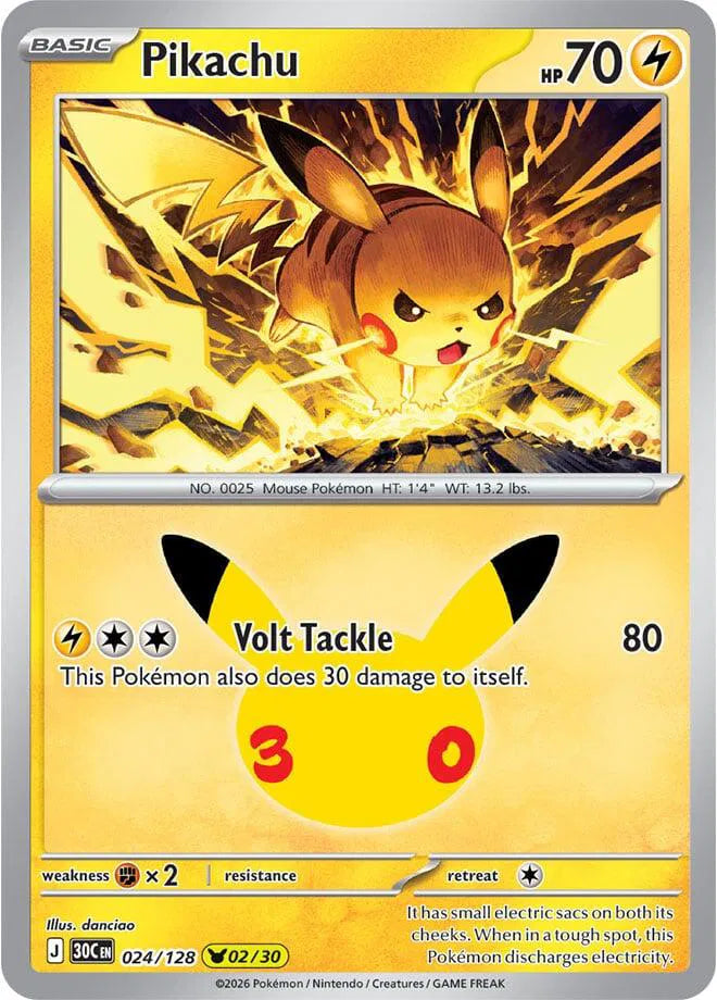 Pikachu 024/128 (30th Celebration)
