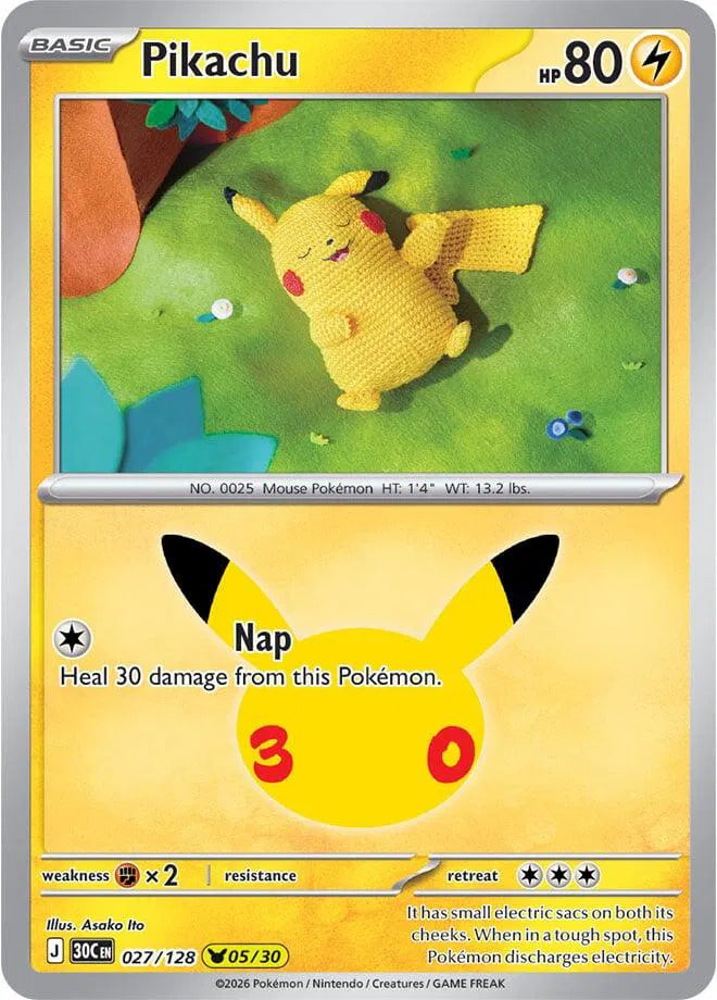 Pikachu 027/128 (30th Celebration)