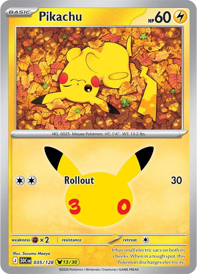 Pikachu 035/128 (30th Celebration)
