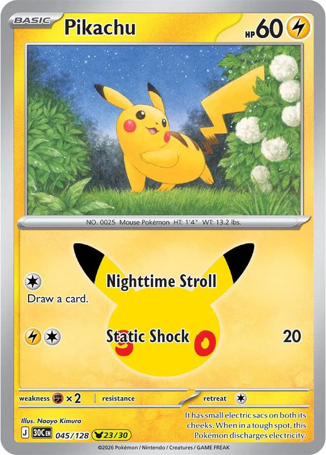 Pikachu - 045/128 - ME: 30th Celebration (30C)