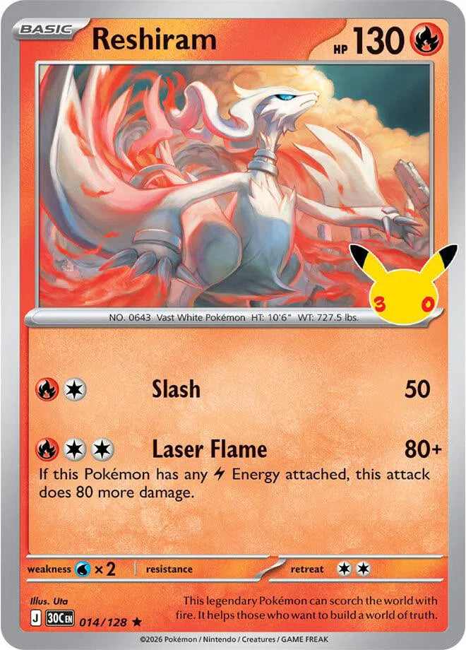 Reshiram 014/128 (30th Celebration)