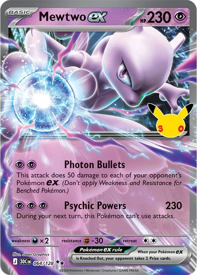 Mewtwo ex - 064/128 - ME: 30th Celebration (30C)