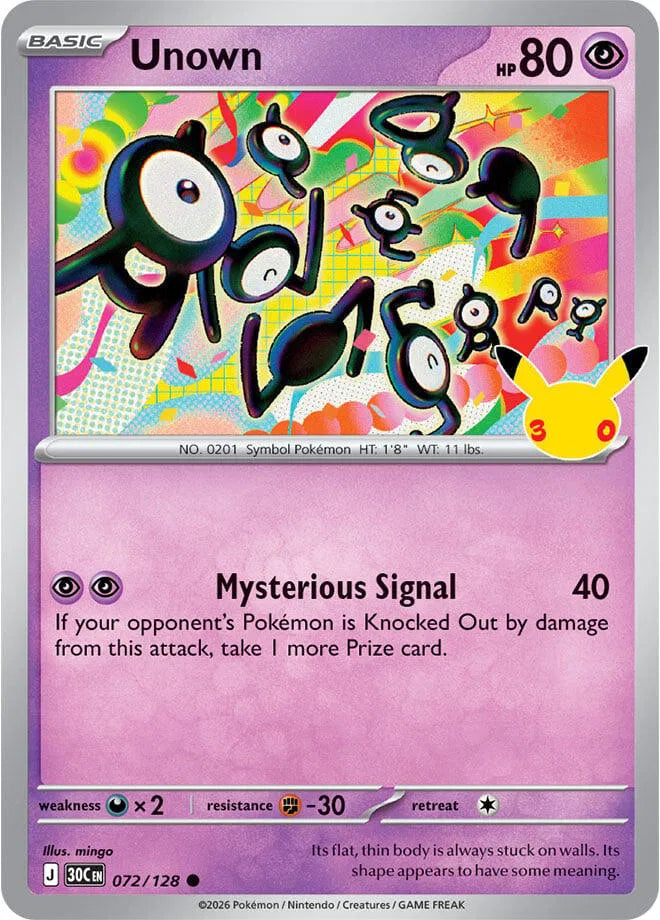 Unown 072/128 (30th Celebration)