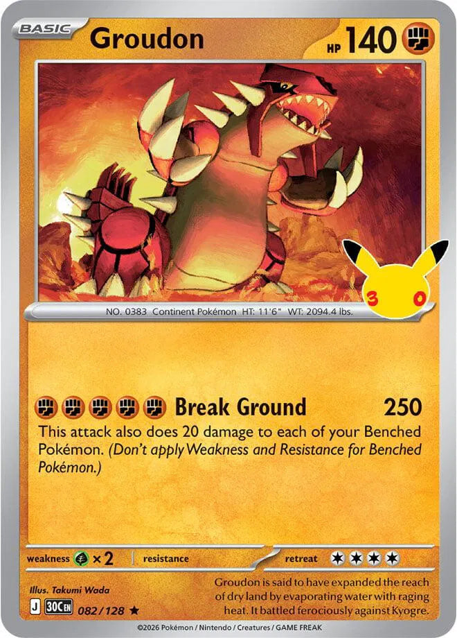 Groudon 082/128 (30th Celebration)