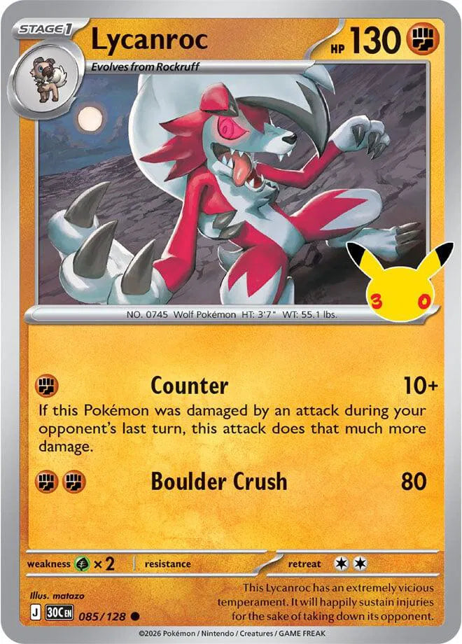 Lycanroc 085/128 (30th Celebration)