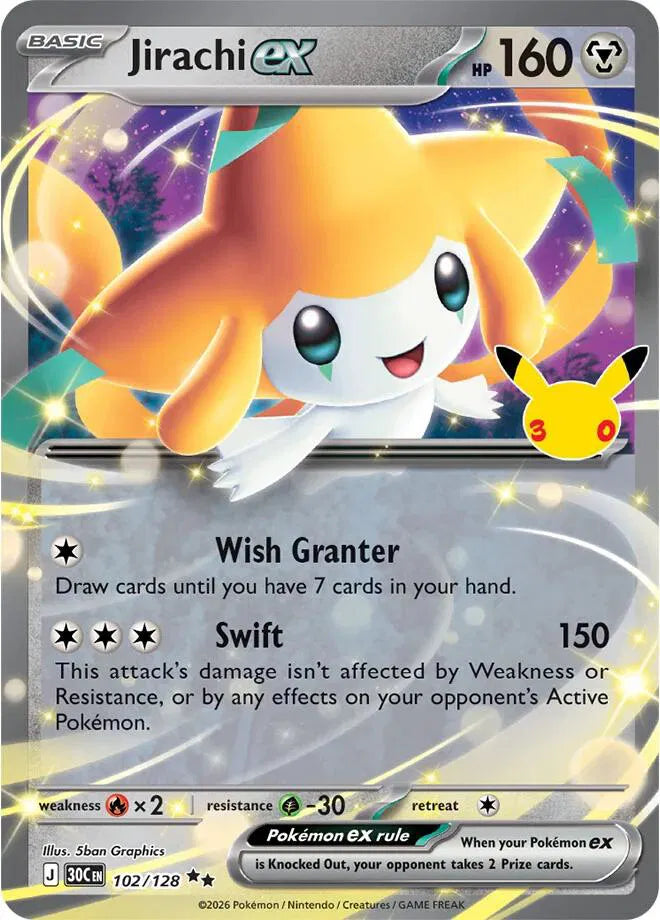 Jirachi ex 102/128 (30th Celebration)