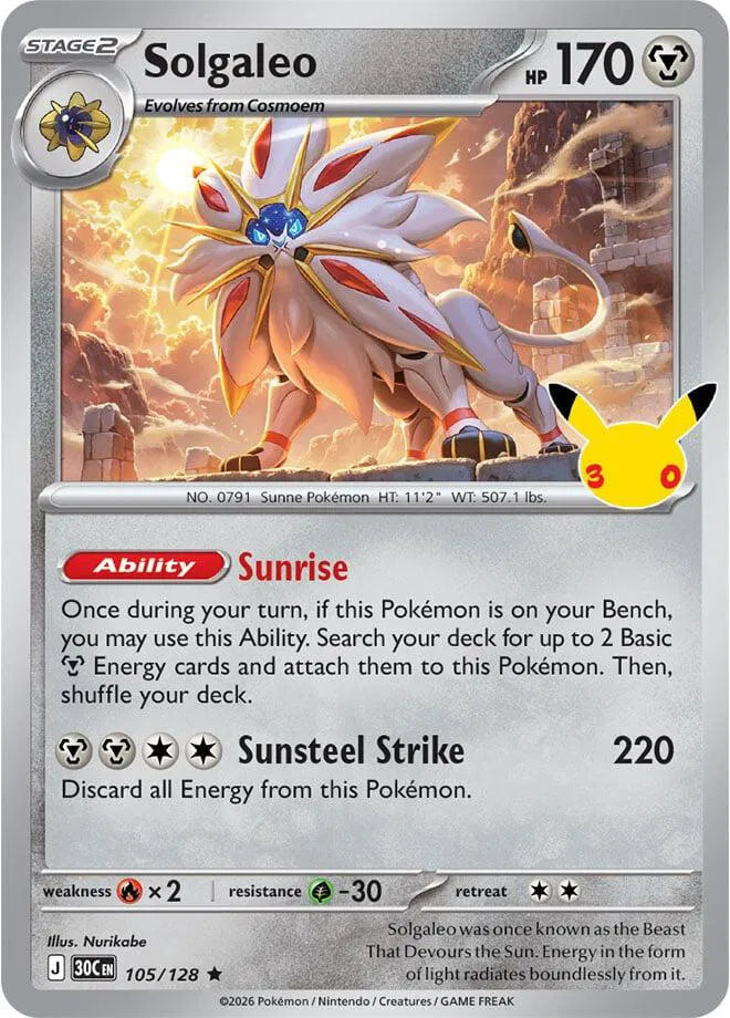 Solgaleo 105/128 (30th Celebration)
