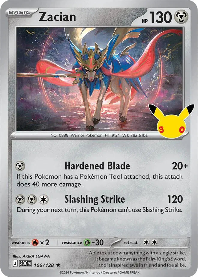 Zacian 106/128 (30th Celebration)