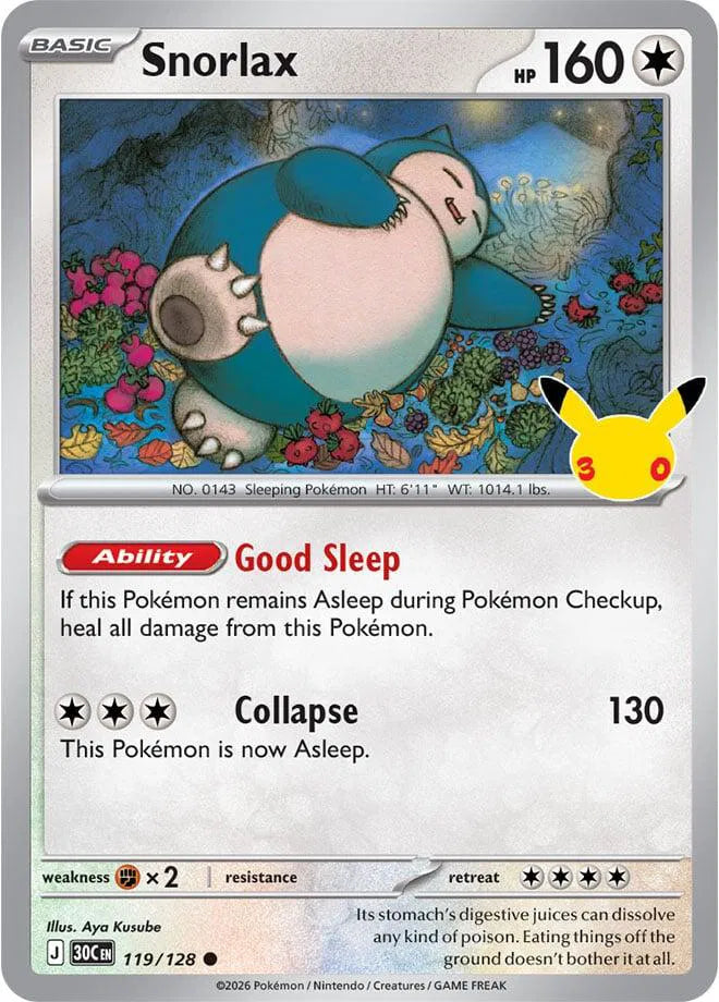 Snorlax - 119/128 - ME: 30th Celebration (30C)