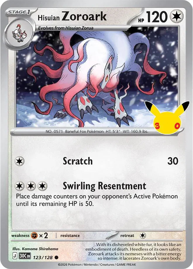 Hisuian Zoroark - 123/128 - ME: 30th Celebration (30C)