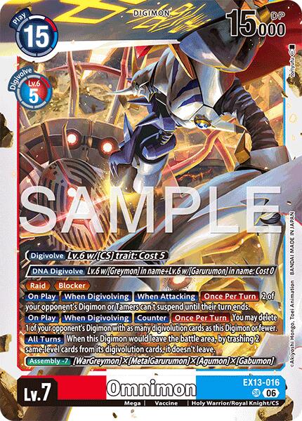 Omnimon EX13-016 SR (Chivalrous XIII)