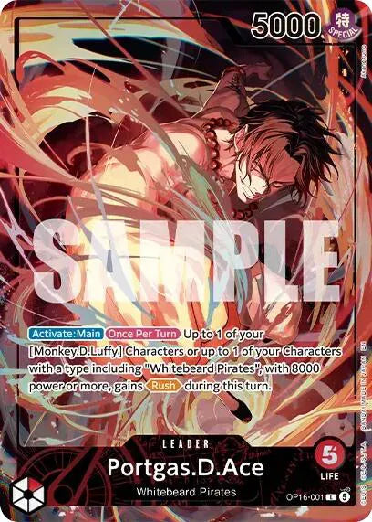 Portgas.D.Ace (Official Playmat - Flame-Flame Fruit Coliseum Edition) OP16-001 (One Piece Promotion Cards)