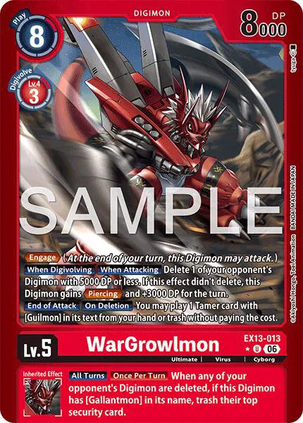 WarGrowlmon (Limited Foil) EX13-013 U (Chivalrous XIII)
