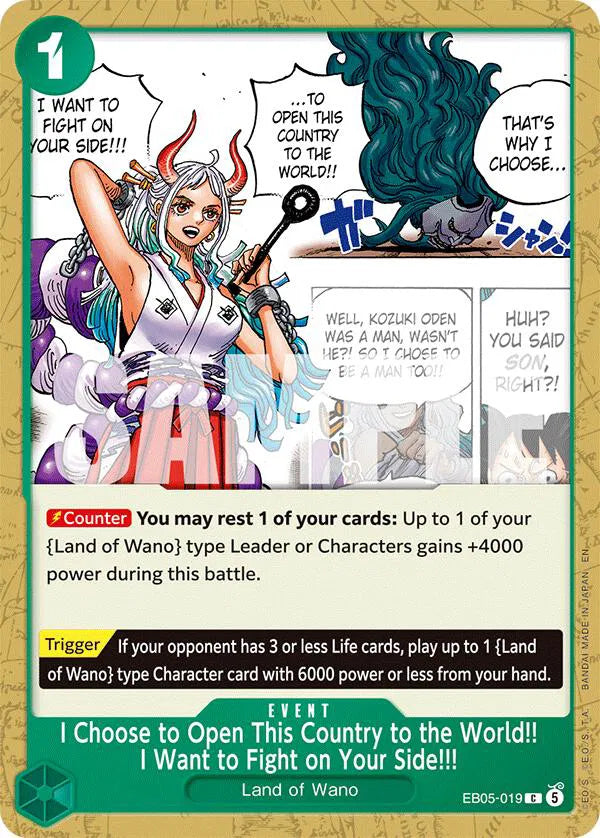 I Choose to Open This Country to the World!! I Want to Fight on Your Side!!! EB05-019 (Extra Booster: One Piece Heroine's Edition Vol. 2)