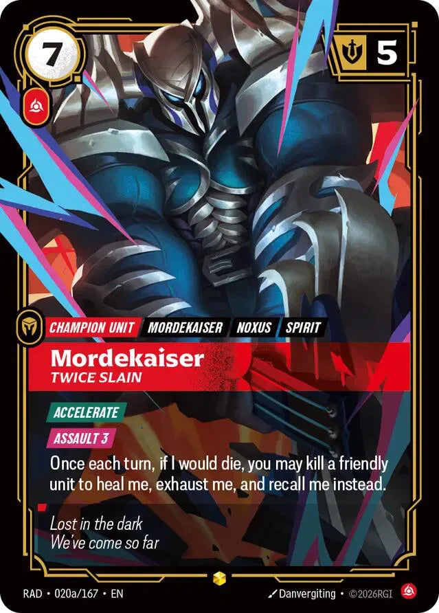 Mordekaiser, Twice Slain (Alternate Art) 020a/167 (Radiance)
