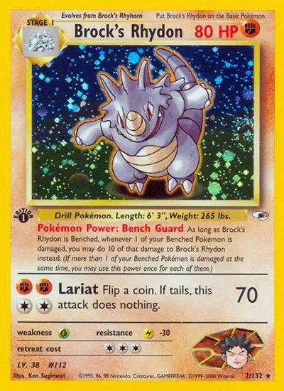 Brock's Rhydon 2 · Unlimited Holofoil (Gym Heroes) — PSA 9