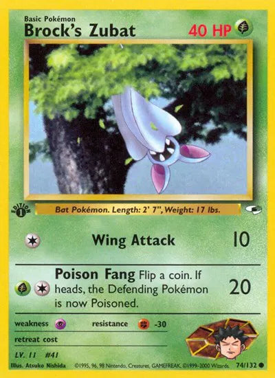 Brock's Zubat (1st Edition) 74/132 - Gym Heroes