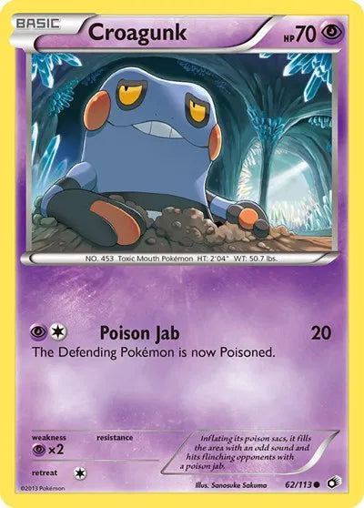 Croagunk 62 · Reverse Holofoil (Legendary Treasures)