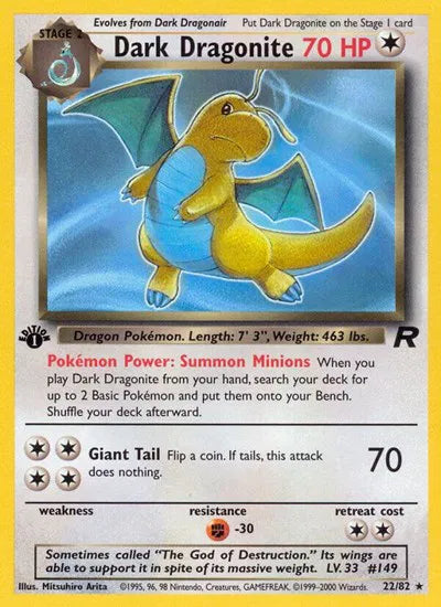 Dark Dragonite 22 · Team Rocket - 1st Edition Vintage