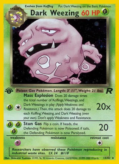 Dark Weezing (14) · 1st Edition Holofoil (Team Rocket)