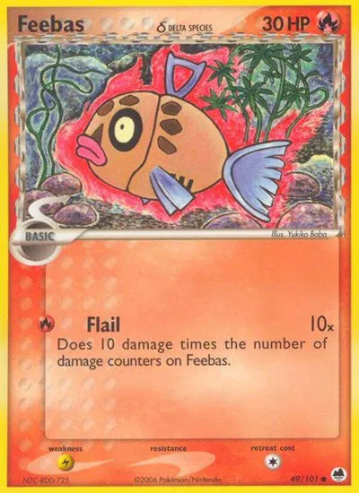Feebas (Delta Species) 49/101 · Reverse Holofoil (EX Dragon Frontiers)
