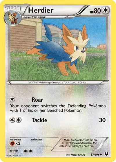 Herdier [Reverse Holo] #87 Pokemon Dark Explorers