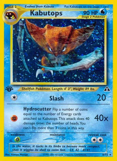 Kabutops 6 · 1st Edition Holofoil (Neo Discovery) — PSA 9