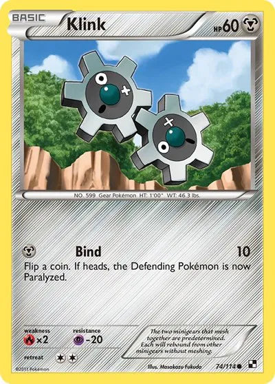 Klink [Cracked Ice] #74 Pokemon Black & White