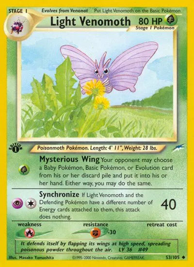 Light Venomoth 53 · 1st Edition (Neo Destiny)