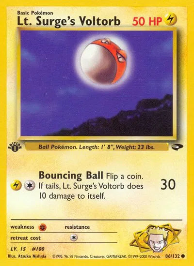 Lt. Surge's Voltorb 86 · 1st Edition (Gym Challenge) — CGC 10