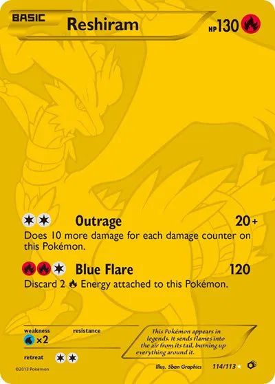 Reshiram (114 Full Art Secret Rare) · Holofoil (Legendary Treasures)