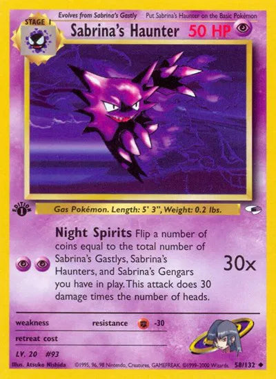 Sabrina's Haunter 58 · 1st Edition (Gym Heroes)