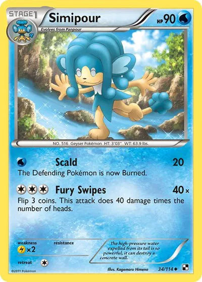 Simipour [Reverse Holo] #34 Pokemon Black & White