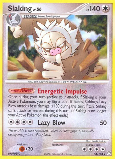 Slaking [Reverse Holo] #34 Pokemon Mysterious Treasures