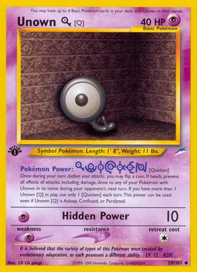 Unown [Q] 59 · 1st Edition (Neo Destiny) Vintage