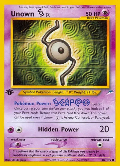 Unown [S] 87 · 1st Edition (Neo Destiny)