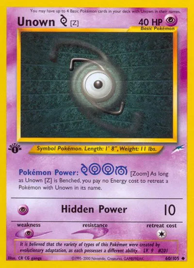Unown [Z] 60 · 1st Edition (Neo Destiny) Vintage